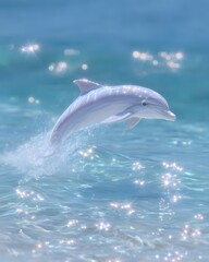 Fototapeta premium _a_playful_dolphin_jumping, generation AI 