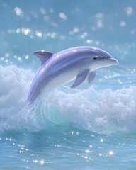 Naklejka premium _a_playful_dolphin_jumping, generation AI 