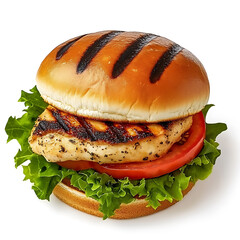 Grilled Chicken Sandwich with Fresh Lettuce and Tomato