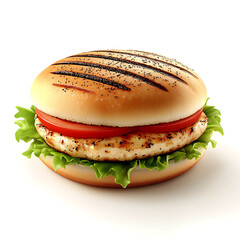 Grilled Chicken Sandwich with Fresh Lettuce and Tomato