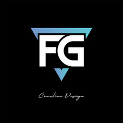 Fototapeta premium FG Letter Logo in Triangle -Modern Gradient Monogram for Branding & Identity Design