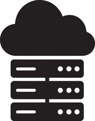 Black cloud server icon data storage