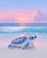 Obraz premium a_tiny_baby_turtle, generation AI 