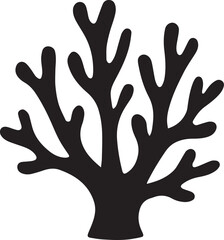 Black coral branch silhouette underwater