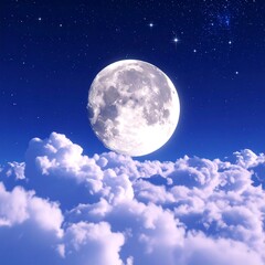 Full moon over clouds at night (4)