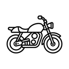 Fototapeta premium Stylised black and white line art motorcycle icon