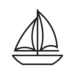 Simple outline drawing of a sailboat