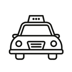 Simple black and white taxi icon with roof light