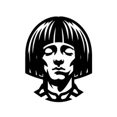 Stylized Black and White Portrait of a Person.