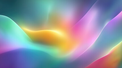 Abstract Colorful Gradient Background With Flowing Pastel Waves