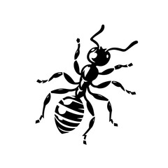 Stylized Black Ant Illustration.