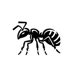Stylized Black Ant Silhouette Icon.