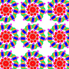 seamless pattern with colorful flowers Colorful fabric pattern design