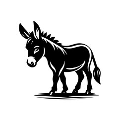 Stylized Black Silhouette of a Donkey.