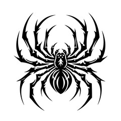 Stylized Black Spider Graphic Design.