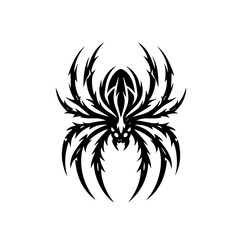 Stylized Black Spider Tattoo Design.