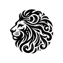 Stylized Lion Head Tribal Tattoo Design.