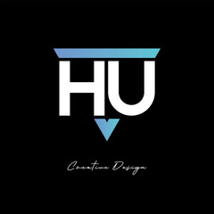 HU Letter Logo in Triangle -Modern Gradient Monogram for Branding & Identity Design