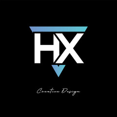 HX Letter Logo in Triangle -Modern Gradient Monogram for Branding & Identity Design
