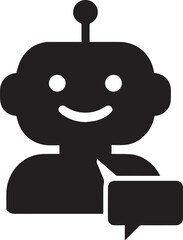 Friendly robot with speech bubble artificial intelligence chatbot