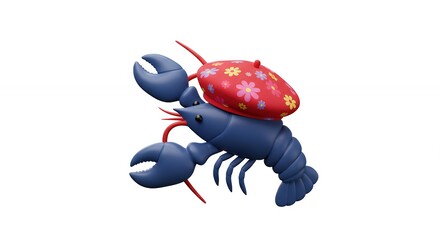 Lobster with beret illustration