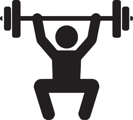Naklejka premium Person lifting barbell in squat position weightlifting strength training