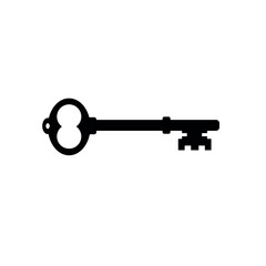 Old door key vector icon. key classic design illustration. key icon for lock and open door in house