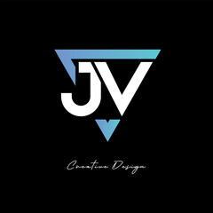 JV Letter Logo in Triangle -Modern Gradient Monogram for Branding & Identity Design