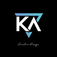 KA Letter Logo in Triangle -Modern Gradient Monogram for Branding & Identity Design