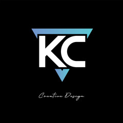 KC Letter Logo in Triangle -Modern Gradient Monogram for Branding & Identity Design