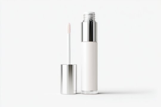 Creamy lip gloss in white tube, metallic cap