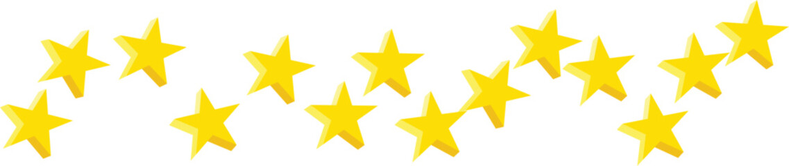 Yellow Star Border Pattern – Bright Five-Pointed Star Garland Design on White Background, Perfect for Celebration Graphics, Award Themes, Kids Crafts, Party, and Festive Projects