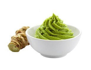 bowl of wasabi paste isolated on transparent png