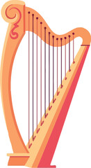 Explore beautiful harp illustration vector art for musical instrument design