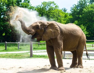 Elephant playing in the sand (1)