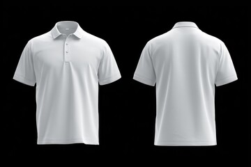 Blank white polo shirt, front and back views (3)