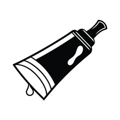 art paint tube with squeezed out paint