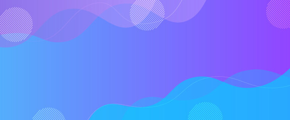 Banner background, blue and purple gradations, colorful, wavy effect stye, memphis, wabsite