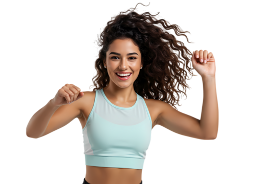Joyful Woman Dancing on Transparent background