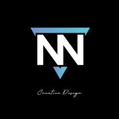 NN Letter Logo in Triangle -Modern Gradient Monogram for Branding & Identity Design