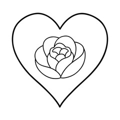blooming heart line art