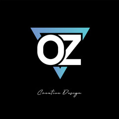OZ Letter Logo in Triangle -Modern Gradient Monogram for Branding & Identity Design