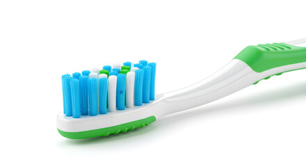 Clean Toothbrush with Bristles on White