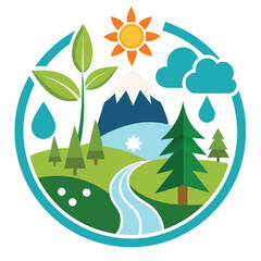 Obraz premium landscape with trees and mountains