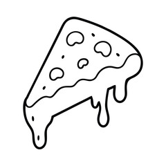 dripping cheese pizza in bold outline