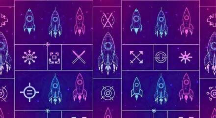 Space Exploration Icon Pattern Galactic Gradient