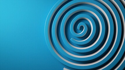 Naklejka premium Abstract Blue Spiral Background with 3D Geometric Design