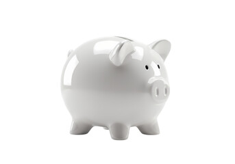 White Piggy Bank A Symbol of Savings and Financial Planning on Transparent background