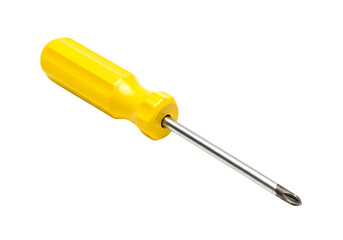 Yellow Phillips Head Screwdriver on Black Background on Transparent background