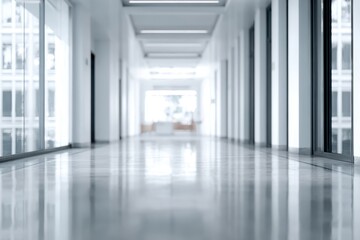Obraz premium Empty modern hallway with glass walls